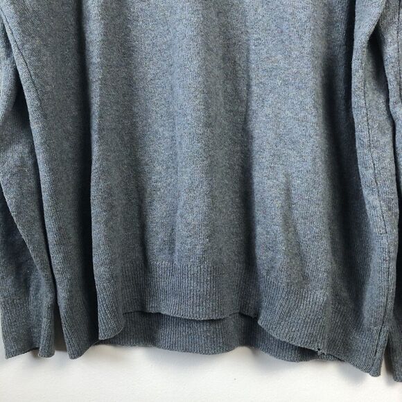 LL Bean Wool Sweater Mens XL Tall Gray 100% Lambswool Made in Scotland *Flaw* - Picture 3 of 16
